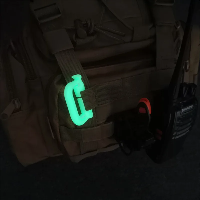 Hebilla de anillo D luminosa táctica de liberación rápida para exteriores, hebilla de resorte de Paracord, accesorios, Clip de correas, mochila, gancho Molle - imagen 2