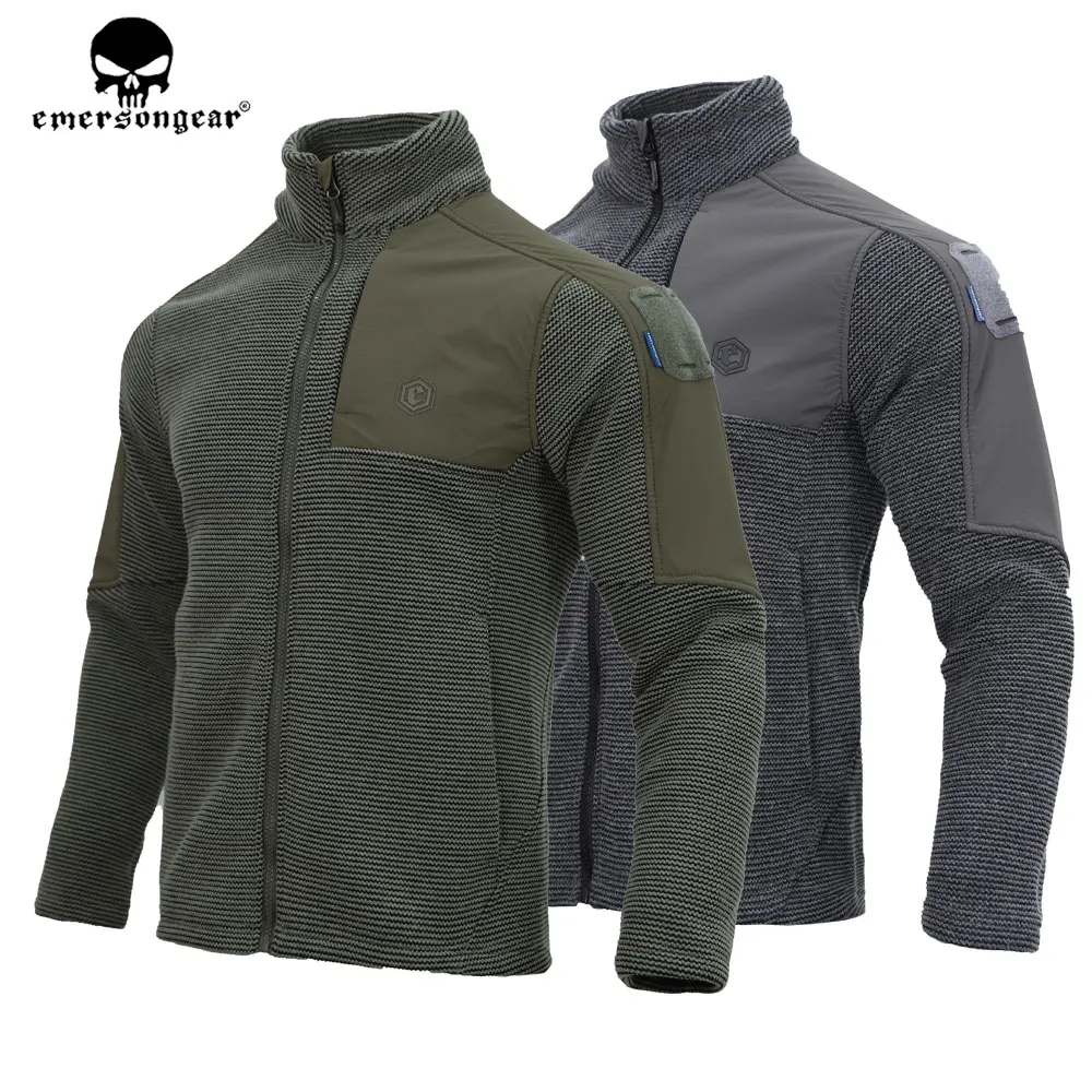 Emersongear-Chaqueta de lana de ante para hombre, cortavientos con cremallera, abrigo cálido para caza, senderismo, prendas de vestir, EMB9593