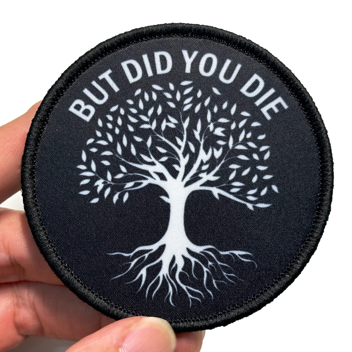 Pero te has morir parche, divertido parche con gancho y bucle, diseño del árbol de la vida, para mochilas, chaquetas y equipamiento al aire libre - imagen 2