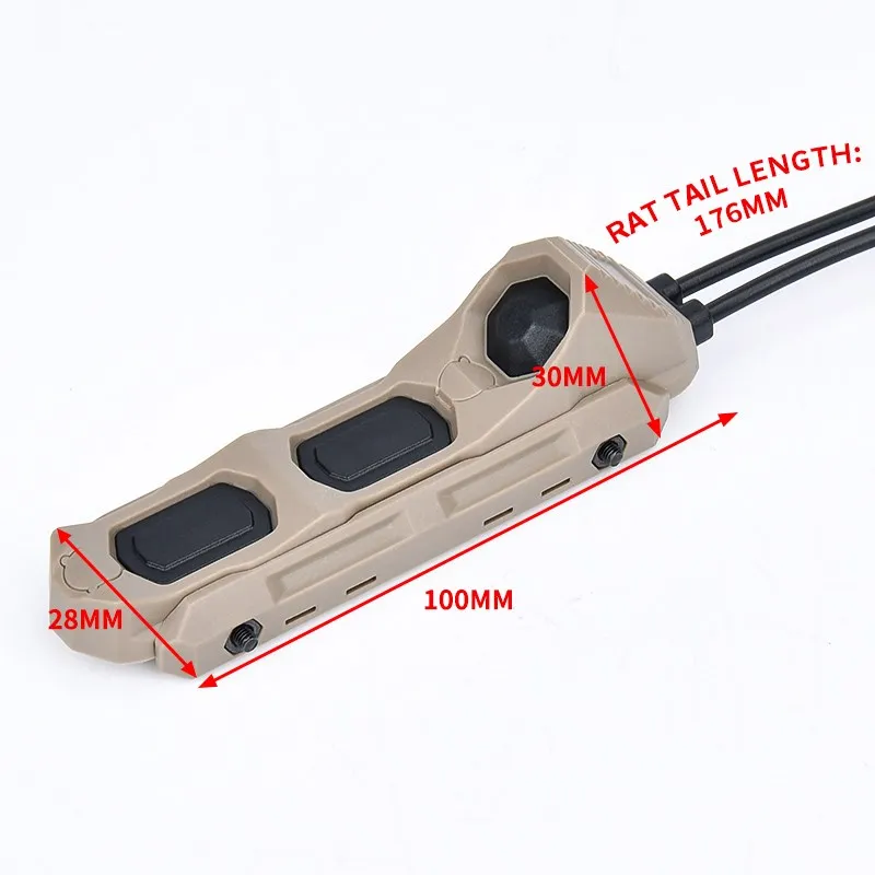 Wadsn-interruptor de presión de doble función Airsoft UNAXON, PEQ DBAL, enchufe de grúa de 2,5mm, botón de linterna táctica láser SF para Mlok Keymod - imagen 2