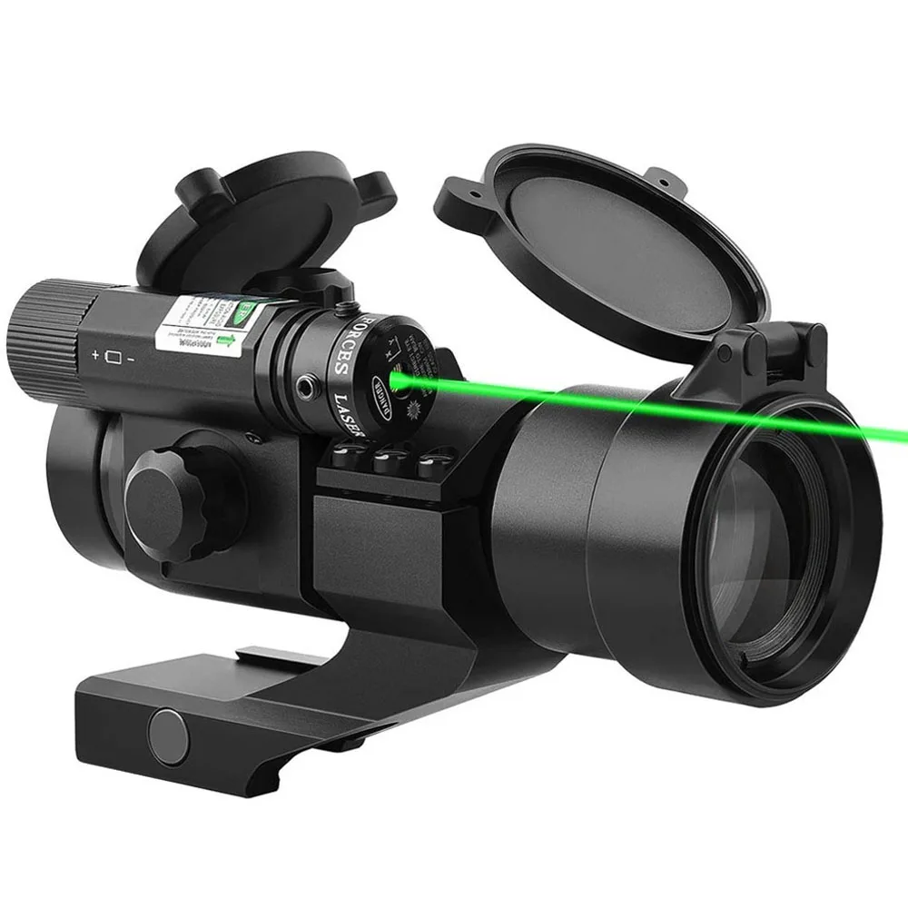 Mira de punto rojo de 1x30mm con mira láser, mira réflex, mira de punto rojo y verde, mira para Rifle de caza con soporte voladizo de 20mm