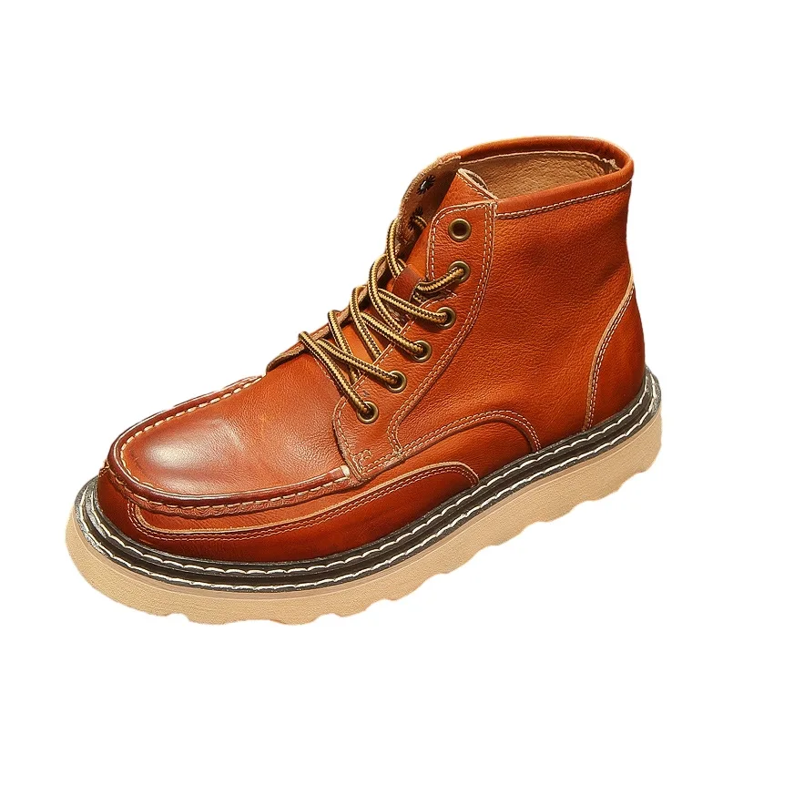 KOWM Botas de trekking hombre tobillo piel vacuna británica suela alta - imagen 5