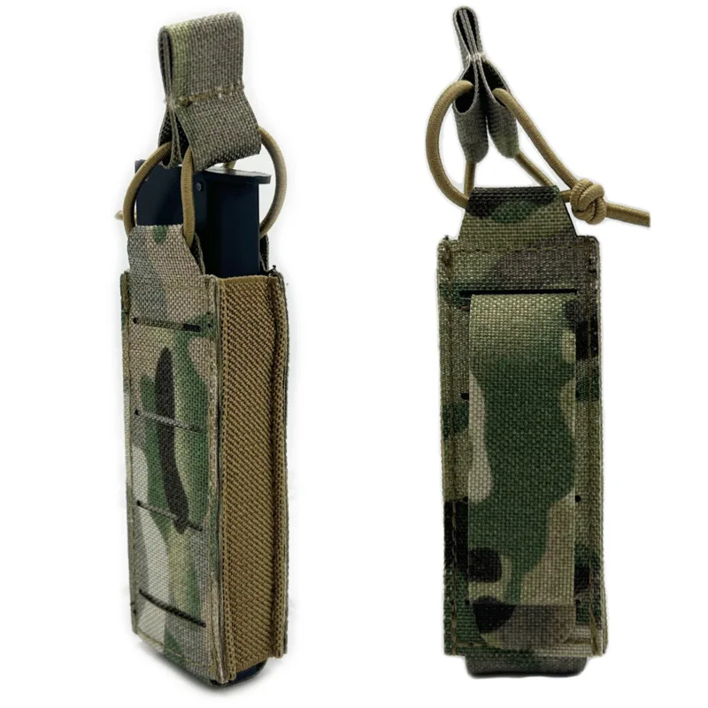 Bolsa de una sola revista de 9mm, soporte MAG para pistola táctica, sistema montado MOLLE, banda elástica y cable de choque, accesorios de caza - imagen 2