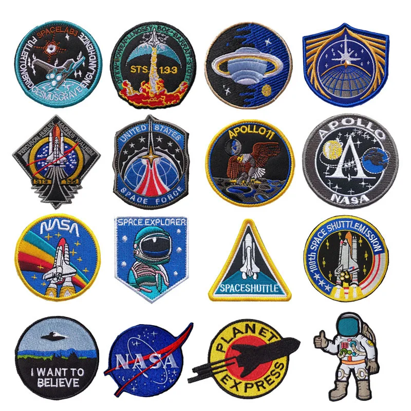Apollo Project-insignia espacial, parches bordados de gancho y bucle, sombrero militar de astronauta, mochila de tela, brazalete, pegatinas, apliques - imagen 2