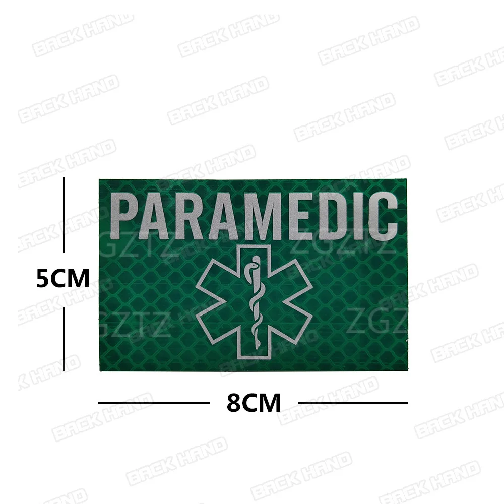 Parches PARAMEDIC MED médico de PVC 3D, insignia de goma de combate de rescate médico táctico militar infrarrojo IR para gorras, mochila - imagen 5