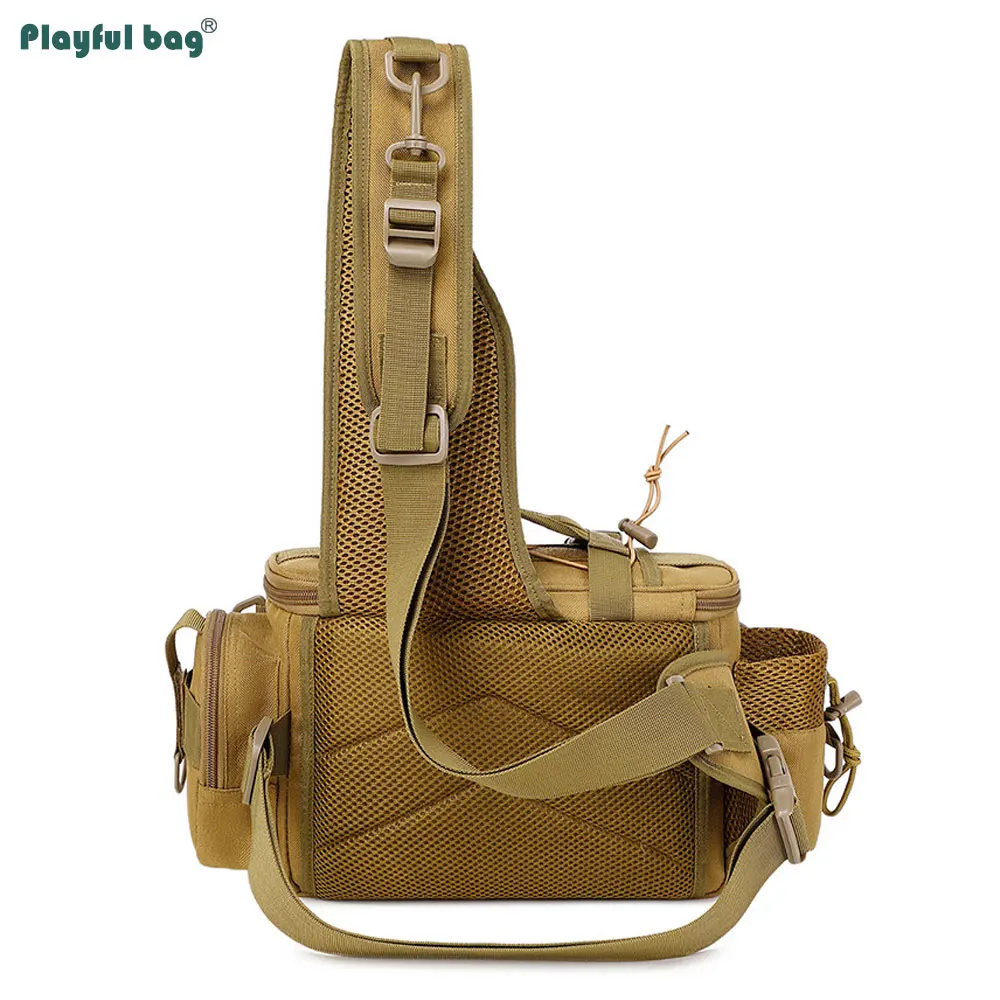 Bolsa de señuelo multifuncional, bolsa cruzada para poste de pesca, paquete de cintura grande impermeable para exteriores, AVA291 - imagen 3