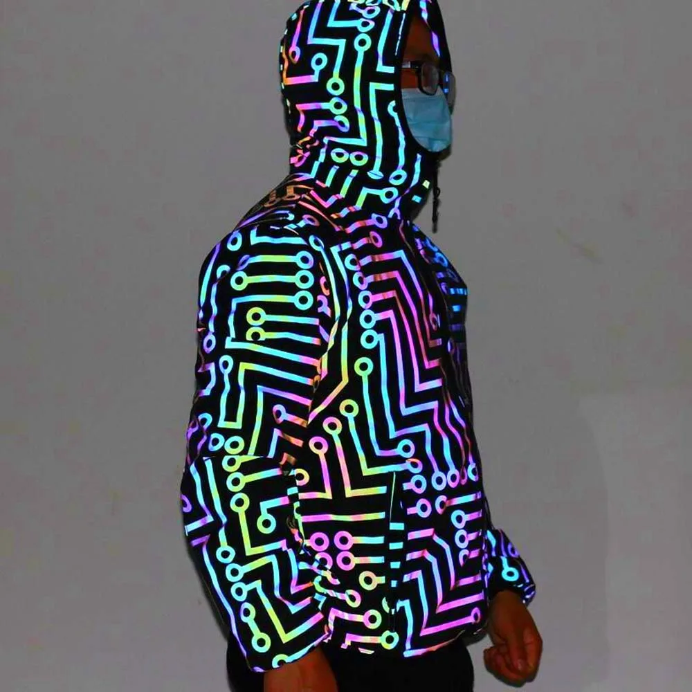Chaqueta técnica reflectante exterior – Estampado circuito - imagen 3