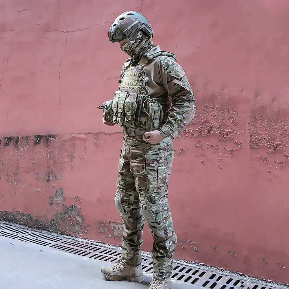 SINAIRSOFT caza táctica G3 combate arrugado BDU camuflaje hombres uniforme ropa deportiva algodón poliéster camuflaje - imagen 5