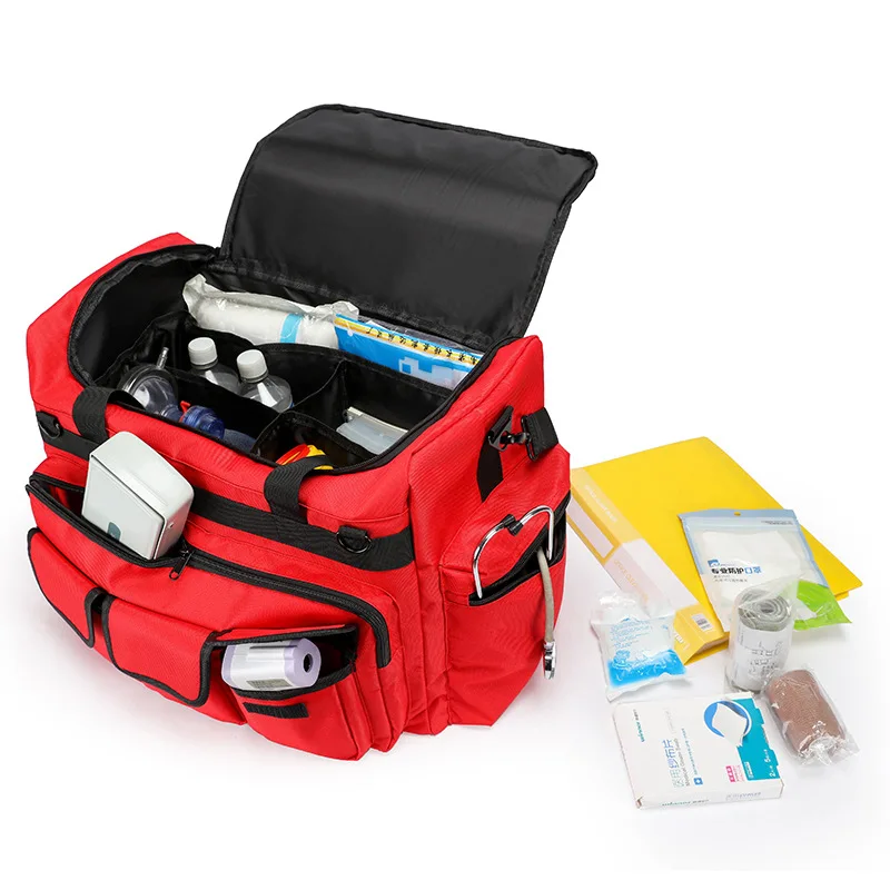 Bolsa médica de primeros auxilios para rescate de emergencia al aire libre, bolsa de gran capacidad, bolsas de viaje Oxford reflectantes impermeables vacías con múltiples bolsillos - imagen 2