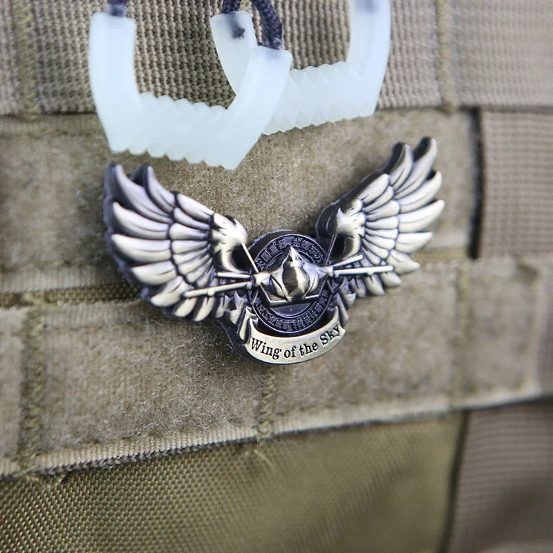 Parche de Metal de ala de aviación J-20, emblema táctico, insignias de moral en mochila, pegatina de Decoración Retro, parches militares de gancho y bucle - imagen 4
