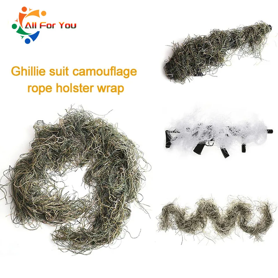 Trajes Ghillie con diseño de hierba verde desierto, envoltura elástica para caza, cubierta de camuflaje para caza en la jungla al aire libre, accesorio de ropa - imagen 3