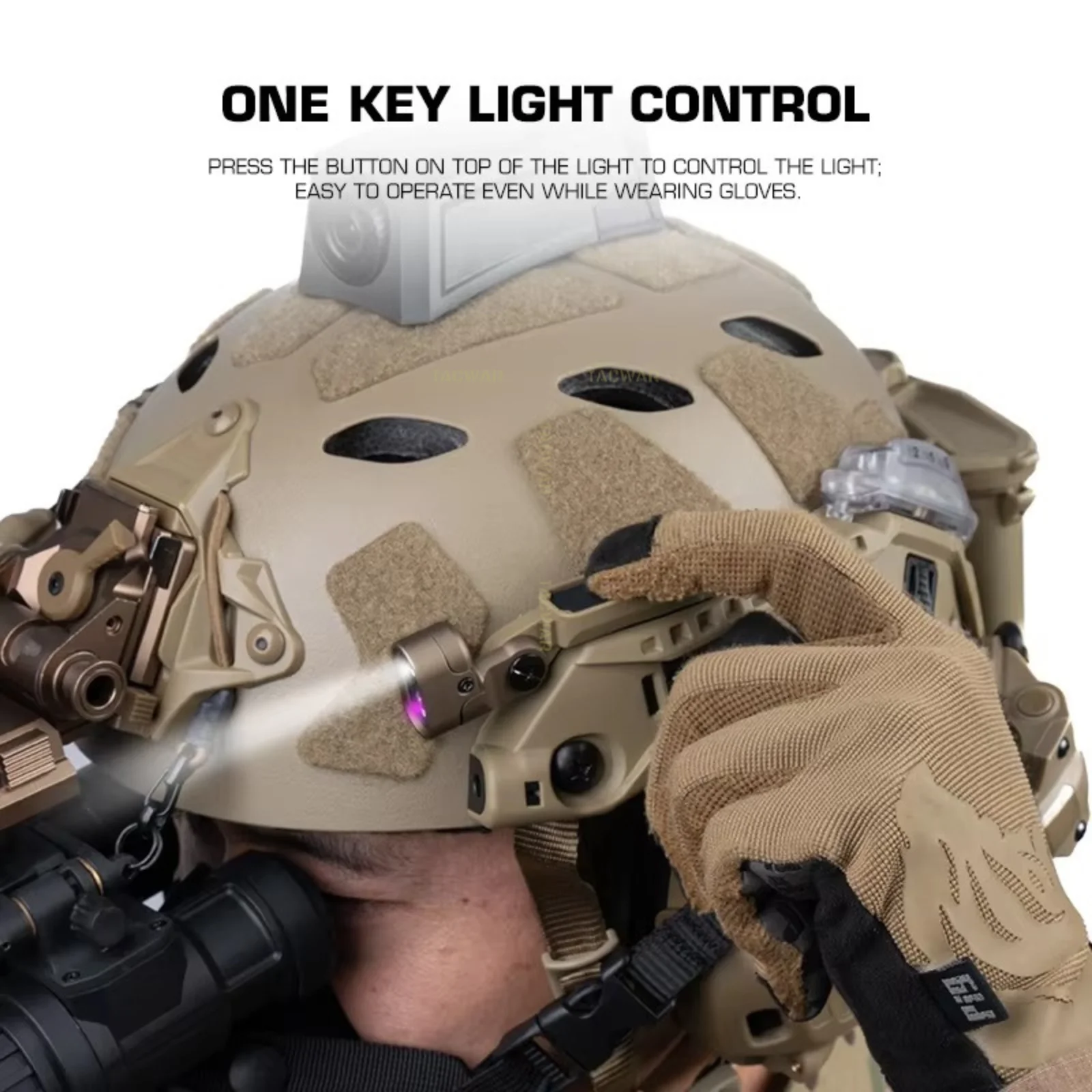 Luz de riel de arco Modular con Control de una tecla para riel de arco Modular, luz de casco de corte súper alto casco rápido táctico Airsoft - imagen 4