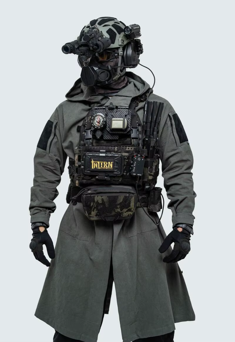 Chaquetón táctico largo ripstop de algodón, abrigo airsoft - imagen 3