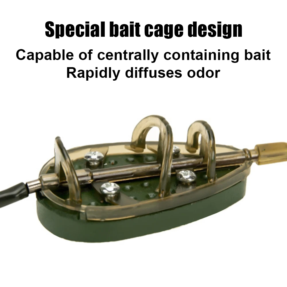 Aparejo de pesca de carpa, alimentador de doble gancho, anzuelo de sedal con jaula de cebo de plomo, aparejo inferior de carpa que se hunde, aparejos de pesca antienredos - imagen 5