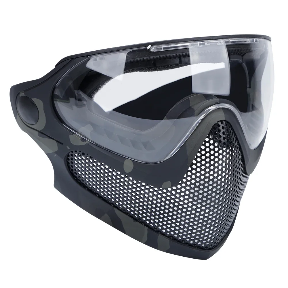 Máscara táctica facial completa con lentes para paintball y airsoft - imagen 4