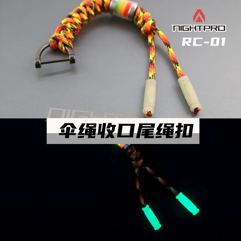 Hebilla trasera de cuerda multifuncional que brilla en la oscuridad, cable de paracaídas, tapa de tubo de cierre, tirador de cabeza con cremallera, marcador táctico - imagen 4