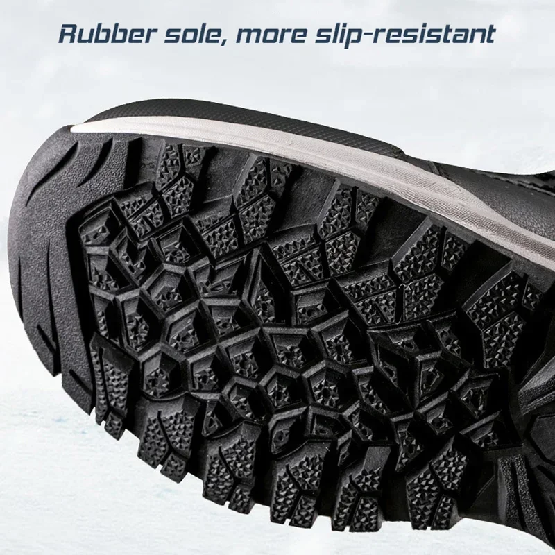 Botas de nieve impermeables para hombre, botines de senderismo de alta calidad, a prueba de golpes, zapatos de felpa para exteriores, moda de invierno - imagen 4