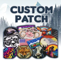 Parches bordados personalizados para ropa con gancho y termoadhesivos