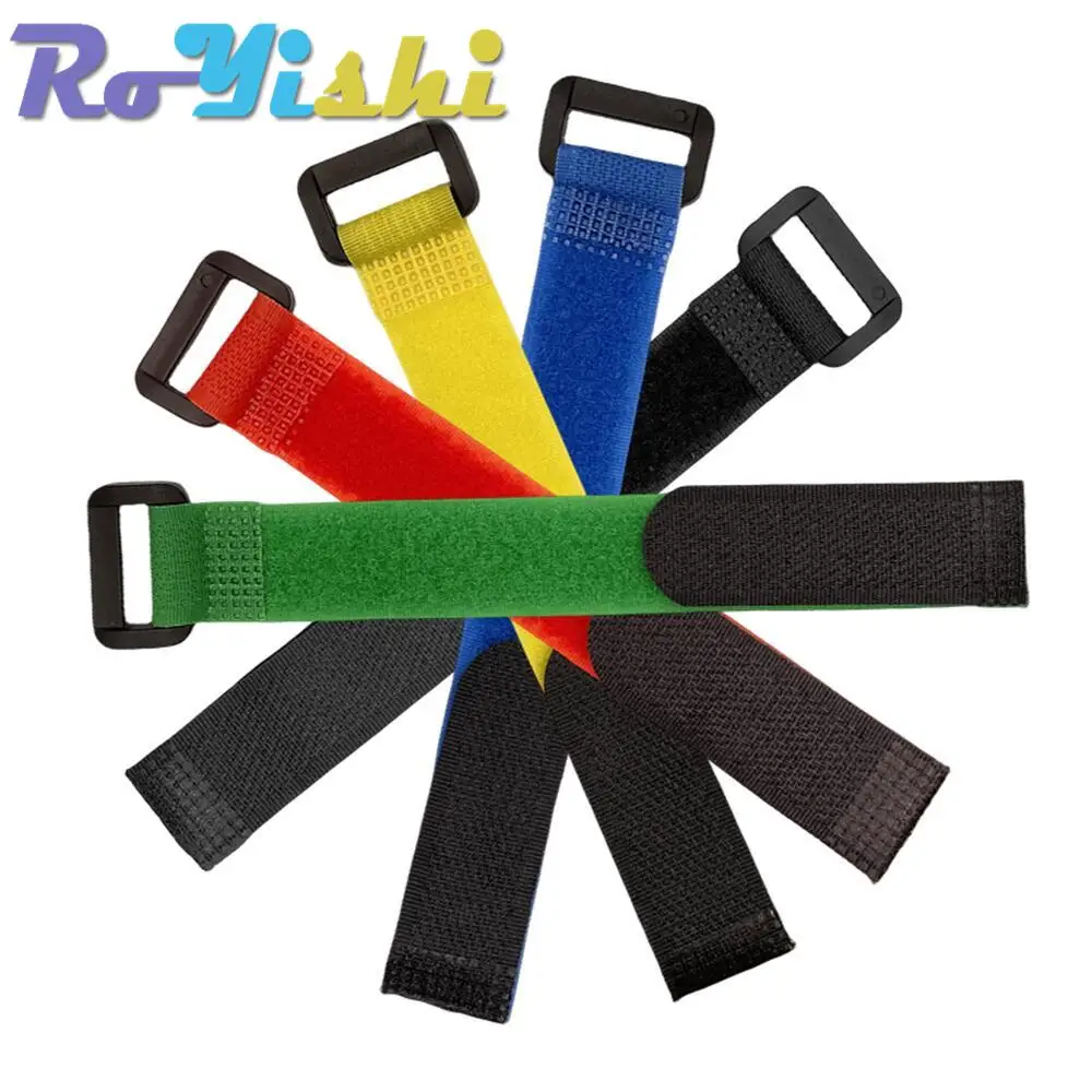 Paquete de 5 unidades de palos de cinta mágica, bridas para cables, modelo de correas de alambre con hebilla de palo de batería, paquete de cinturón, cinta de sujeción de gancho y bucle - imagen 5