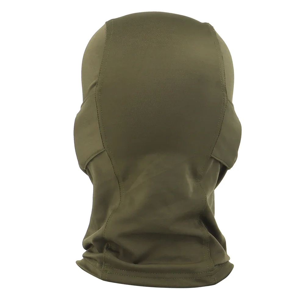Máscara táctica pasamontañas para exteriores capucha de cabeza de silicona media cara respiración casco Airsoft caza CS gorra de protección solar camuflaje verde - imagen 3