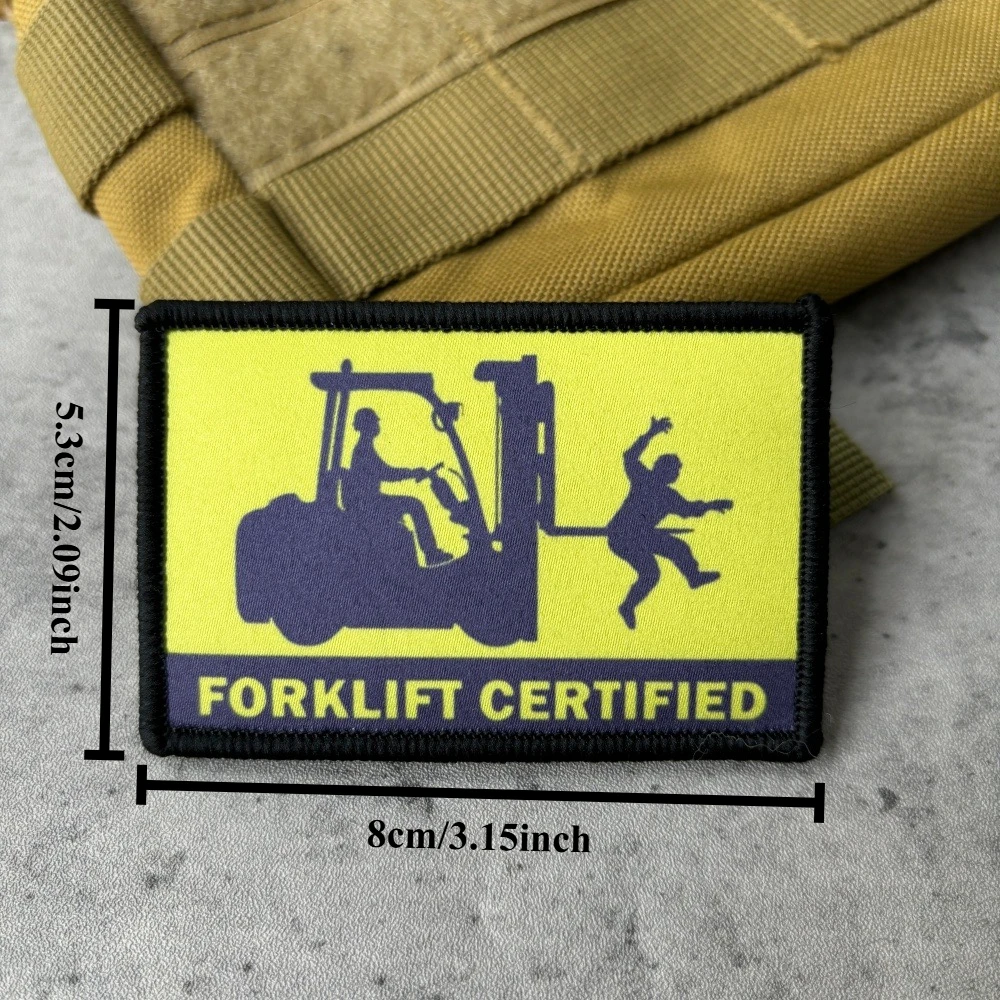 Parche táctico Meme certificado para montacargas, parches divertidos de gancho y bucle, brazalete de EE. UU., insignia de moral del ejército militar, pegatinas para mochila - imagen 3