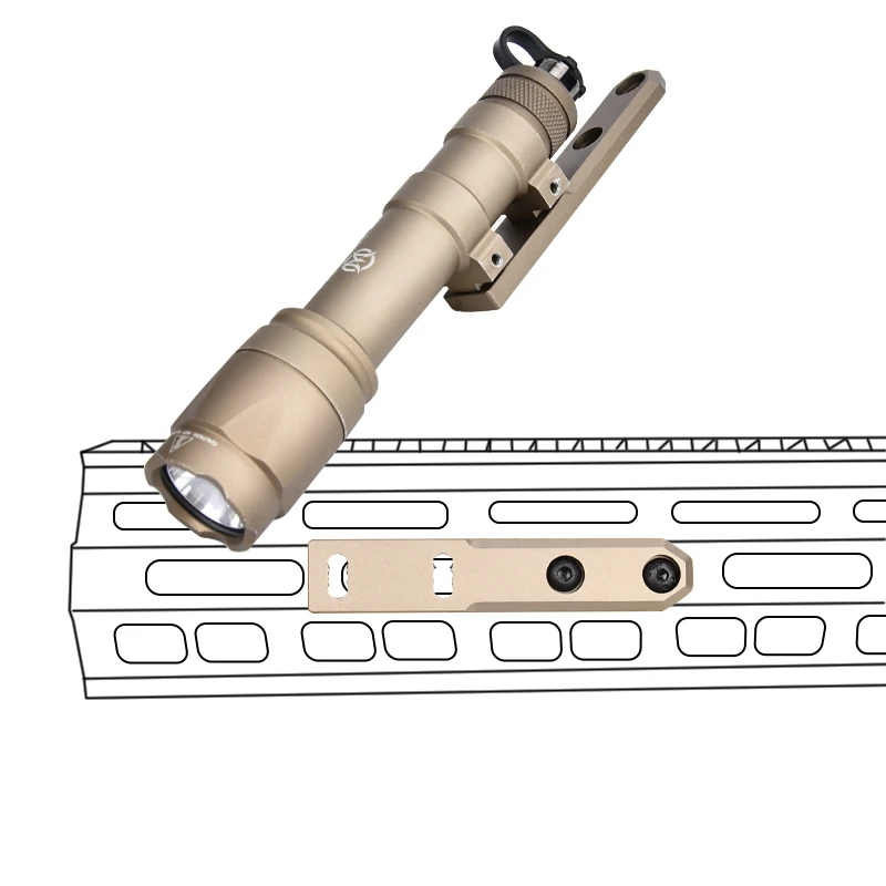 Linterna táctica serie ARIS WADSN Surefir M300 M600, montaje de explorador compensado, accesorio de caza Airsoft compatible con Base de riel Mlok Keymod - imagen 4