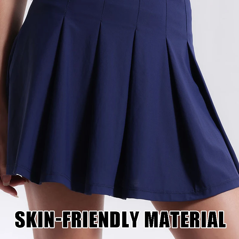 Falda de tenis plisada resistente a las arrugas para mujer con bolsillos faldas cortas de Golf de cintura alta pantalones cortos elásticos para correr falda deportiva - imagen 5