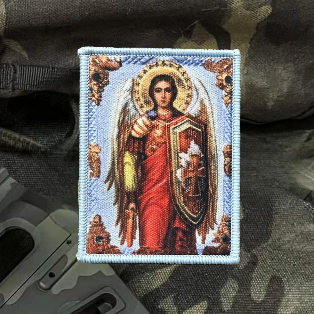 Parches tácticos de moral ARCHANGEL MICHAEL para ropa, parche de gancho y bucle impreso, pegatina para mochila táctica del ejército de la banda de rodadura militar - imagen 3