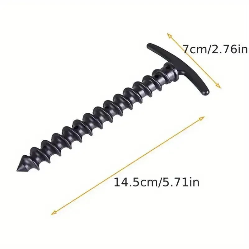 Estacas de anclaje de tornillo, clavijas para tienda de campaña al aire libre, clavos para el suelo, estacas para tienda de senderismo, pines, accesorios para tienda a prueba de viento, 10 Uds. - imagen 4