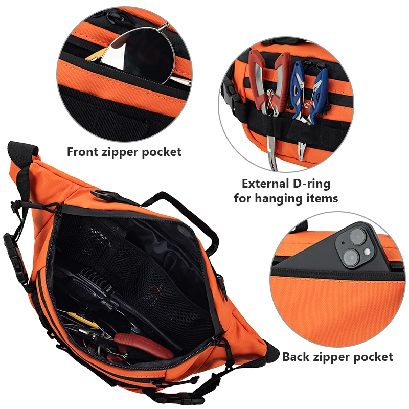 Mochila de gran capacidad Unisex para viajes al aire libre, bolso de cintura de almacenamiento multicapa, mochila cruzada conveniente para senderismo y Camping - imagen 4