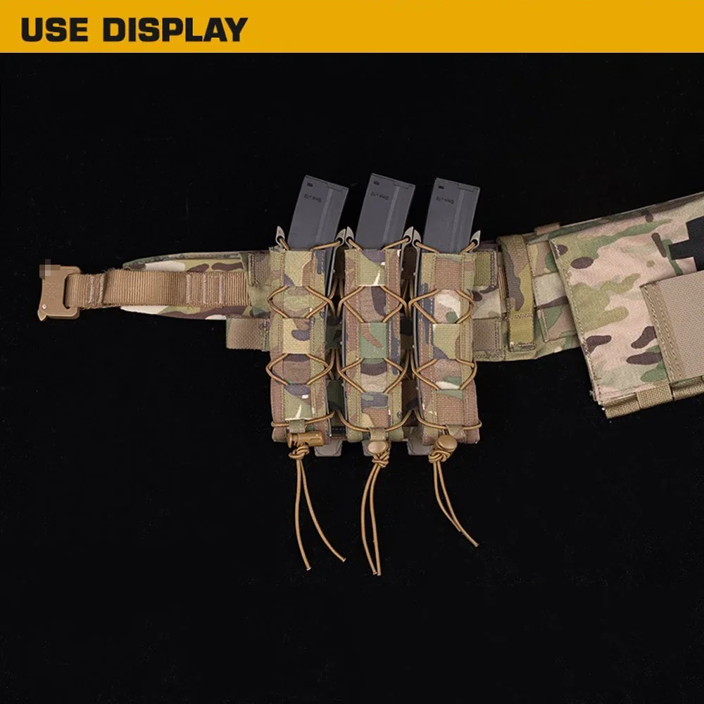 Bolsas largas de triple revista tipo tigre para UMP9 UMP40 UMP45 MP5 MP9 MP10 MPX pistola Airsoft Mag bolsa chaleco táctico cinturón Molle - imagen 5