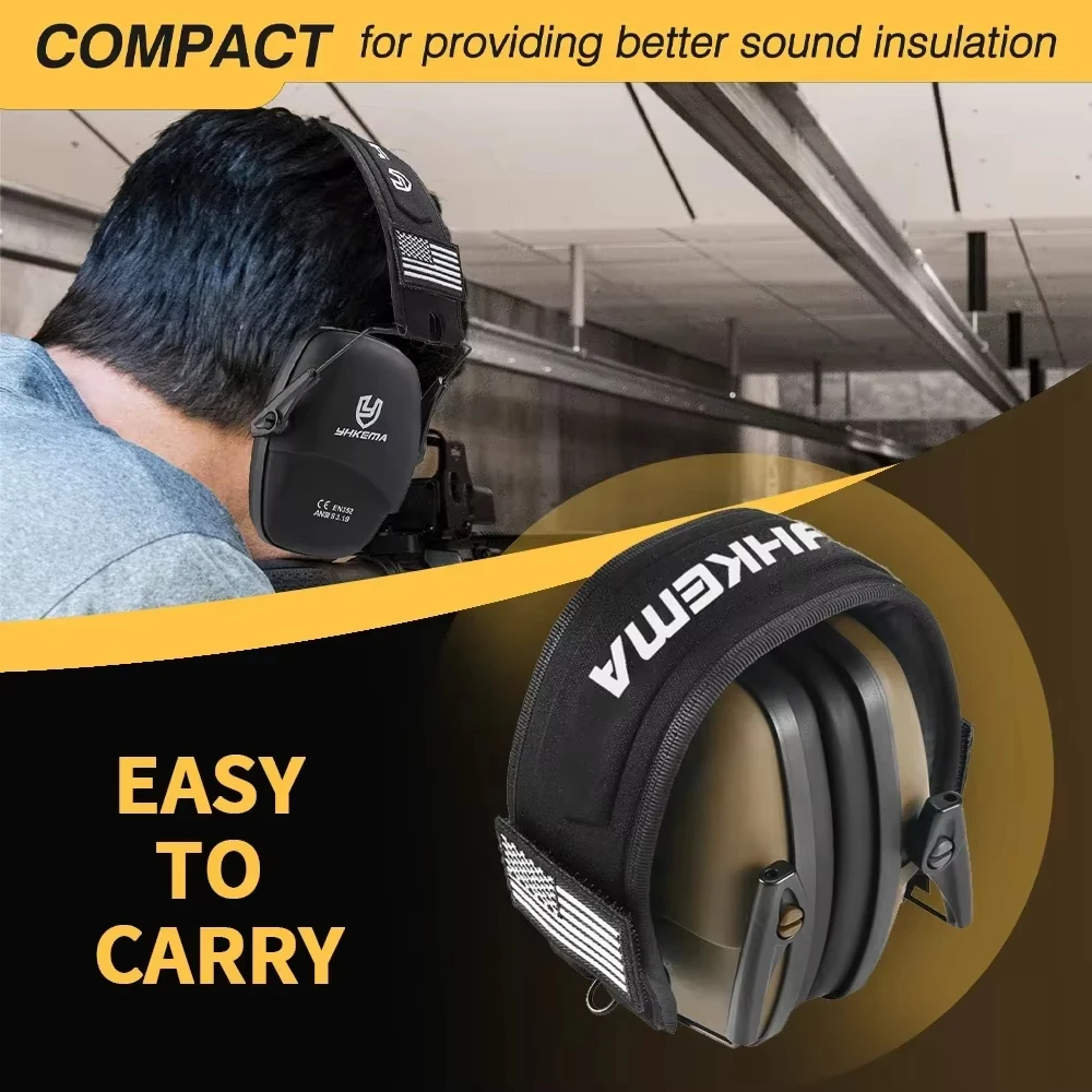 YHKEMA orejeras tácticas protección auditiva Protector pasivo para orejeras de tiro NRR 25dB reducción de ruido - imagen 5