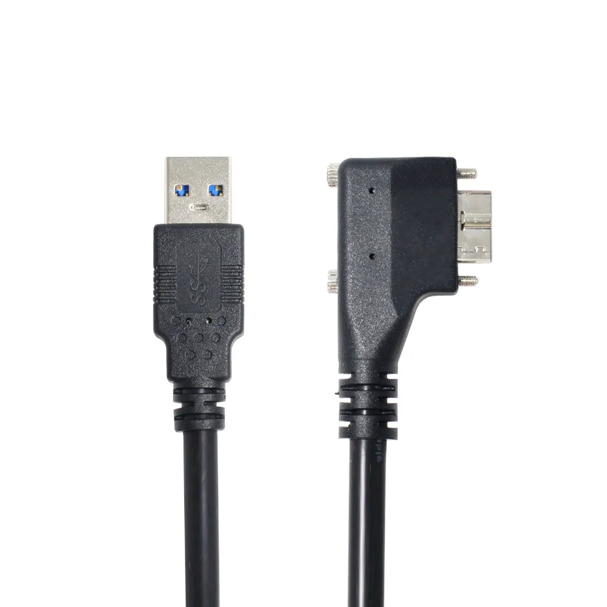 CY-tornillos duales Micro USB de ángulo derecho/izquierdo de 90 grados, montaje a Cable de datos 3,0 para Cámara Industrial - imagen 3