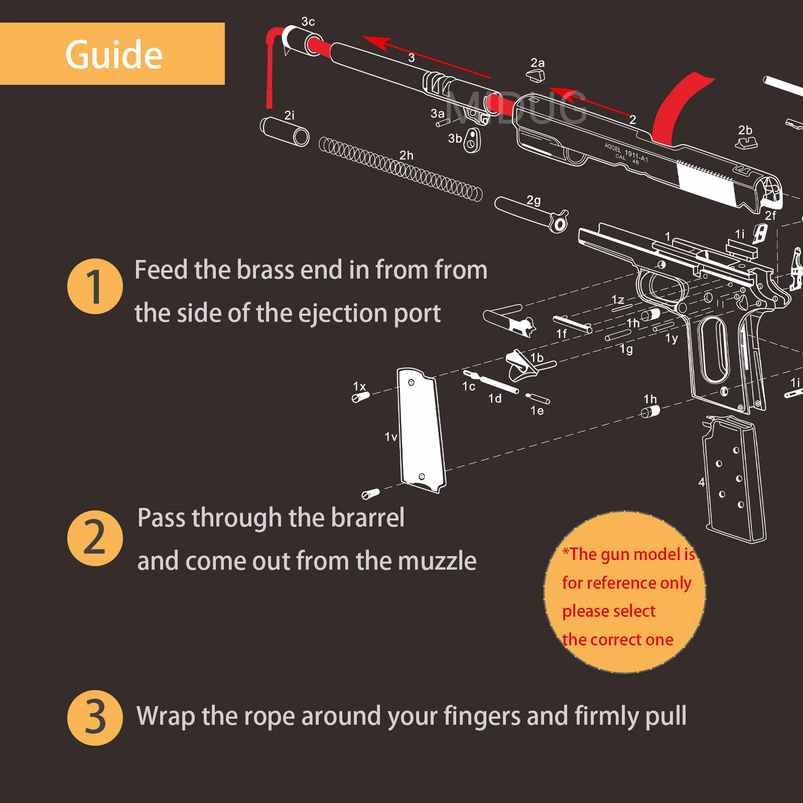 MIDUG 12 GA Kit de limpieza de pistola Rifle Bore Clean Snake Barrel Bore Brush Cuerda para 9mm.22.223 5.56mm.308 7.62mm.44.45cal Pistola - imagen 5