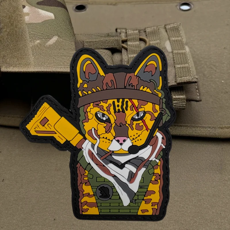 Parche PVC táctico Rifle Gato – Insignia MOLLE para chaleco - imagen 4