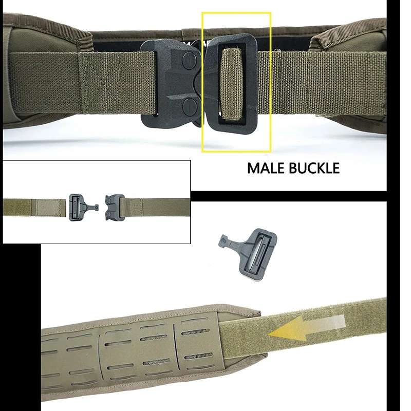 Faja de liberación rápida Airsoft, cinturón ligero Molle, portador de placa, equipo táctico de Paintball Airsoft - imagen 3