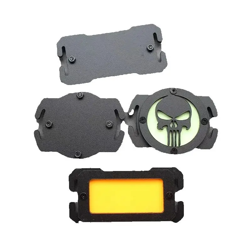 Brazalete luminoso MOLLE, hebilla de correas, insignia para caminar de noche con calavera, insignia de identificación, accesorios para mochila