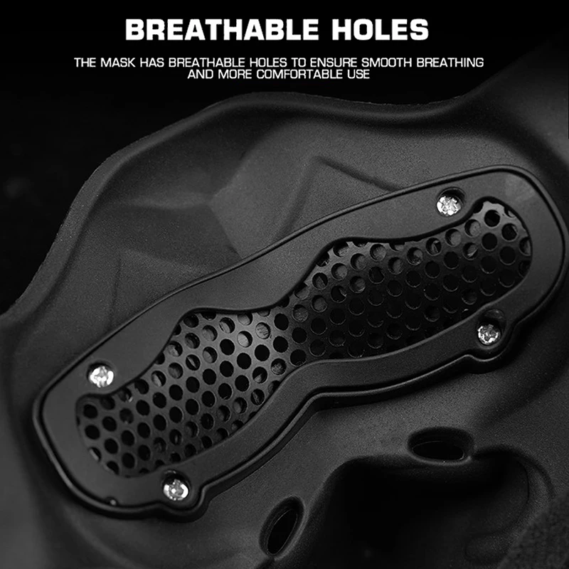 Máscara de tiro Airsoft, máscara protectora de Paintball de caballero oscuro nocturno, gafas CS aptas para casco táctico, máscaras de murciélago de Halloween - imagen 4