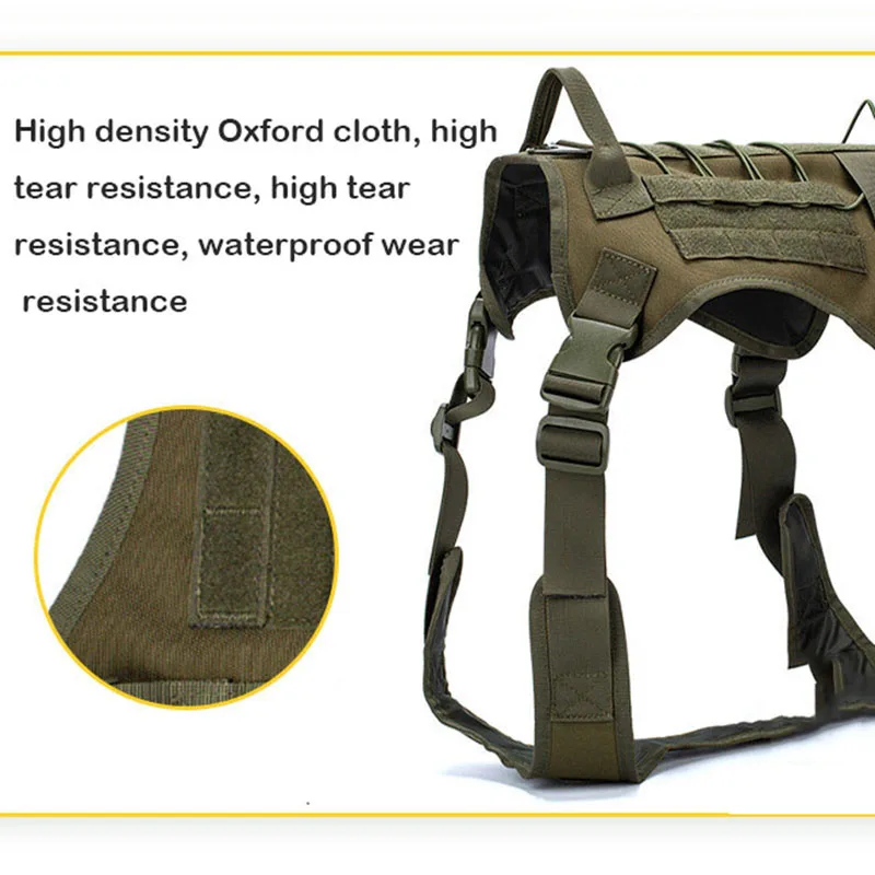 Chaleco táctico militar para perro, ropa ajustable para perros medianos, MOLLE, impermeable, ligero, 31CM x 28CM, 1000D - imagen 3