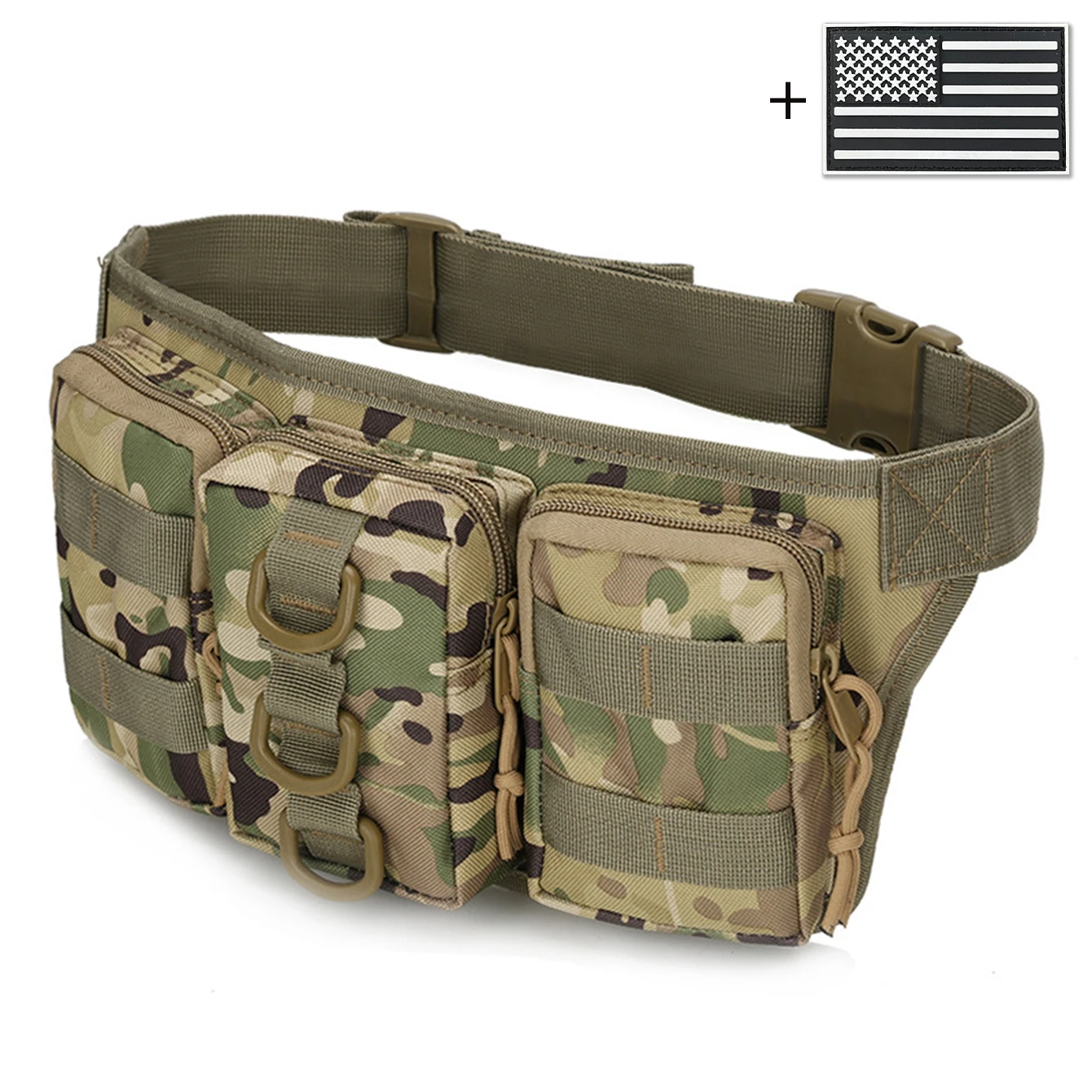 Riñonera triple con bolsillo con cremallera en la espalda, bolsa de transporte diaria para exteriores duradera y resistente al desgaste - imagen 3