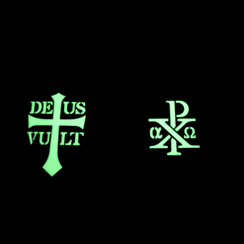 Reflectante bordado TEMPLI SIGNUM MILITI Caballeros Templarios emblema táctico Chevron parches pegatina tira insignias para ropa - imagen 4