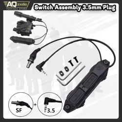 Conjunto de interruptor de presión remoto doble táctico, enchufe de 3,5mm para luces de armas de luz exploradora M300 M600 y interruptor de cinta doble láser