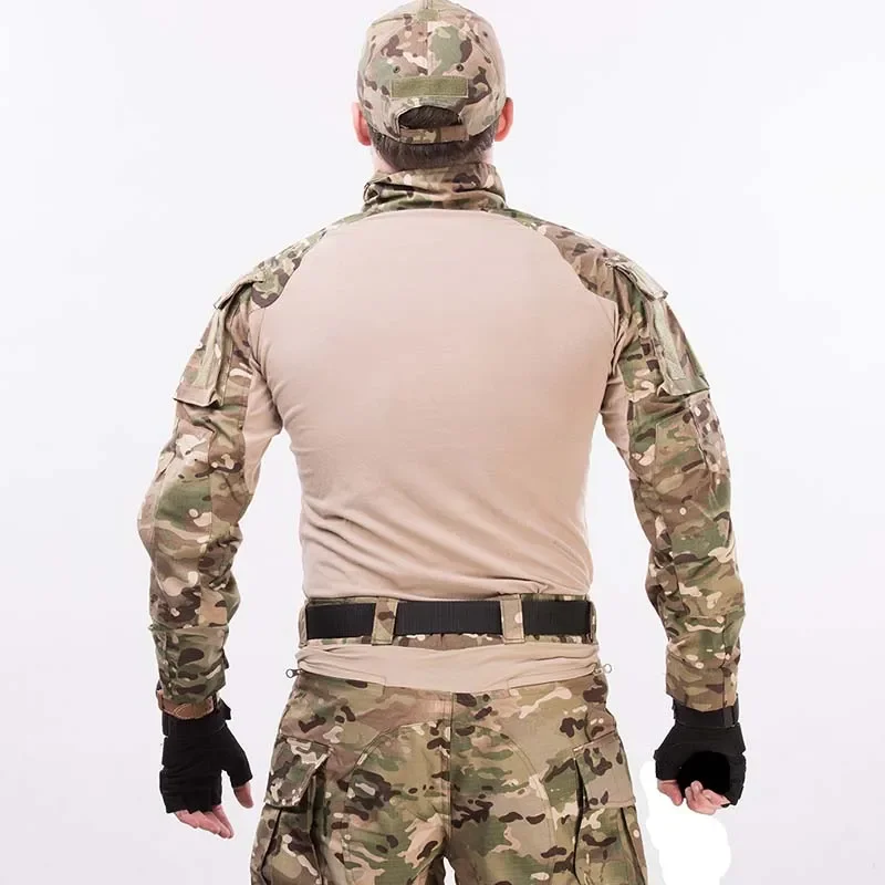 HAN WILD-Conjunto de uniformes de combate para hombre, traje negro de camuflaje de EE. UU., camisa de combate para acampar, pantalones tácticos de carga, uniforme de caza - imagen 5