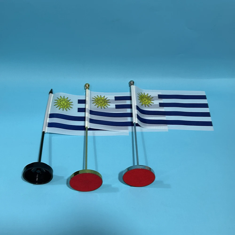BANDERA DE SKY Bandera de escritorio de oficina Bandera de Uruguay 14x21 cm poliéster UY Bandera de Uruguay Bandera nacional Bandera de país Adornos de escritorio Banderas - imagen 3