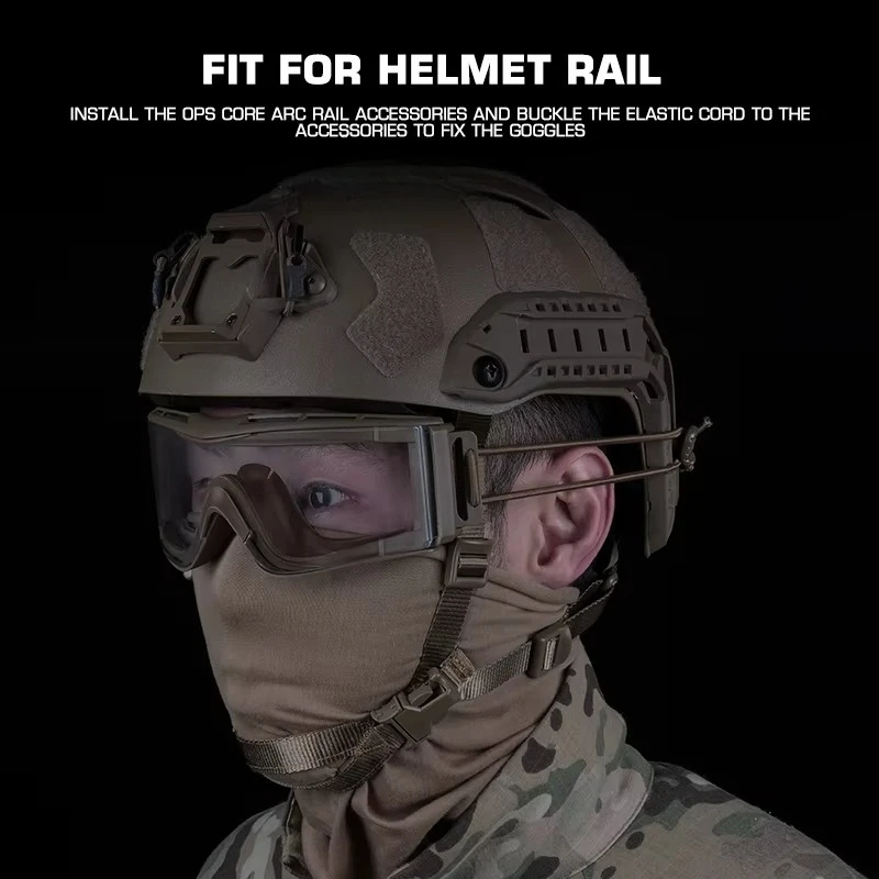 Gafas montadas en riel para casco, 3 formas de usar, gafas deportivas para exteriores, accesorios de caza, gafas de caza W810 - imagen 5