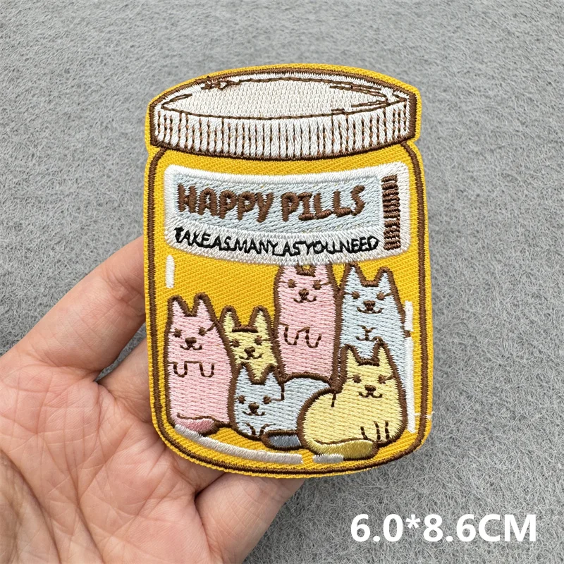 Parches bordados de gato de dibujos animados, parche de animales bonitos, parches para planchar para ropa, chaquetas, sombreros, mochila, pegatinas para coser - imagen 4