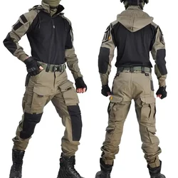 HAN WILD Camiseta táctica manga larga camuflaje woodland field