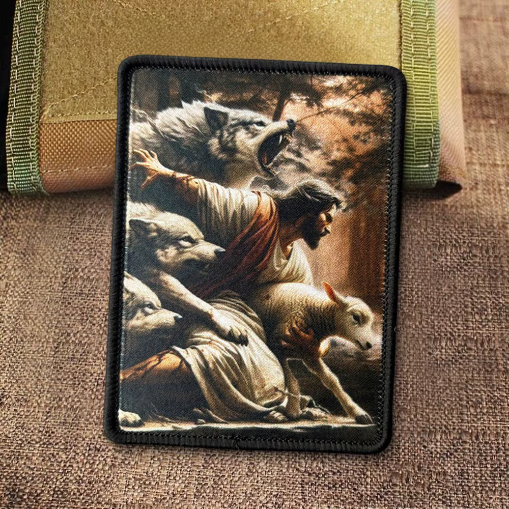 Parche táctico religioso del Buen Pastor para chaleco MOLLE - imagen 4