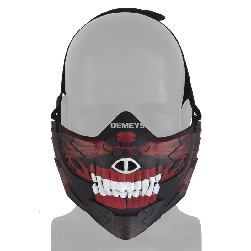 Máscara de calavera táctica Airsoft máscaras de media cara ajustable transpirable para Paintball CS Cosplay equipo de protección de Halloween - imagen 2