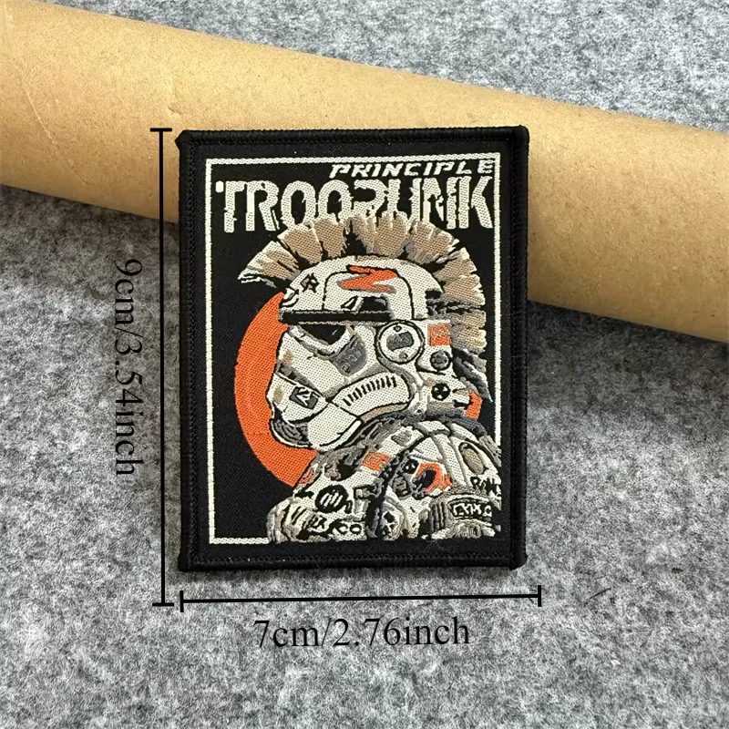 TROOPUNK-insignia tejida con gancho y bucle Z Sparta, brazalete de moral con personalidad, parche táctico, accesorios para mochila al aire libre, pegatinas - imagen 3
